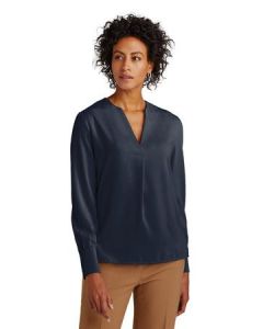 Brooks Brothers Women's Open-Neck Satin Blouse BB18009
