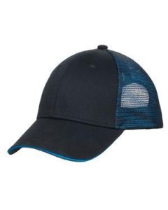 Port Authority Double Mesh Snapback Sandwich Bill Cap. C818