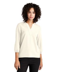 Mercer+Mettle Women's Stretch Crepe 3/4-Sleeve Blouse MM2011