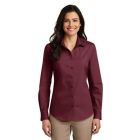 Port Authority Ladies Long Sleeve Carefree Poplin Shirt. LW100